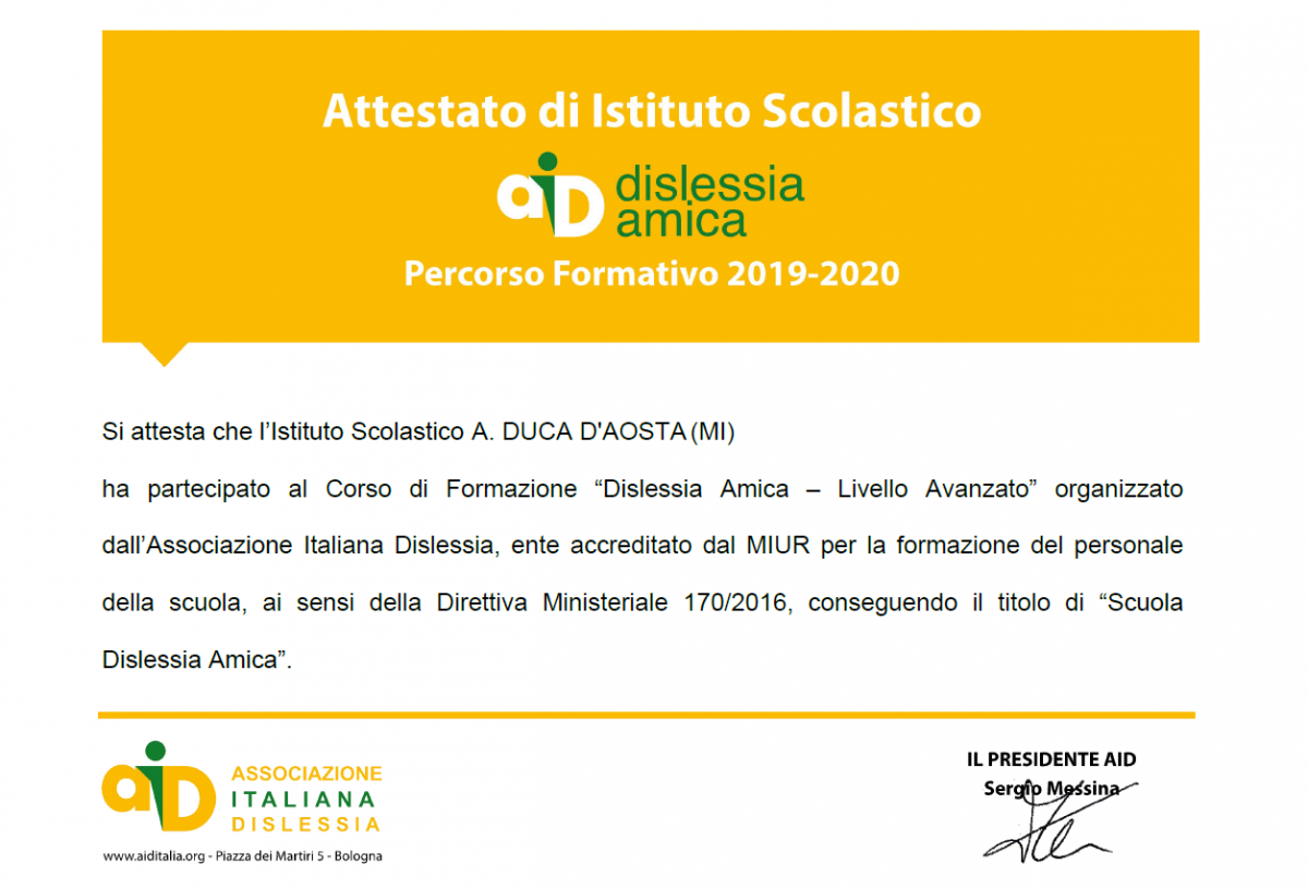 Attestato AID